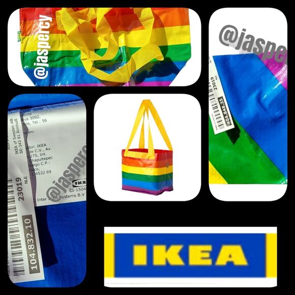 IKEA - Storstomma Large and Small Multicolor Bag Tote Support LGBTQ+ Gay Pride - Picture 5 of 12